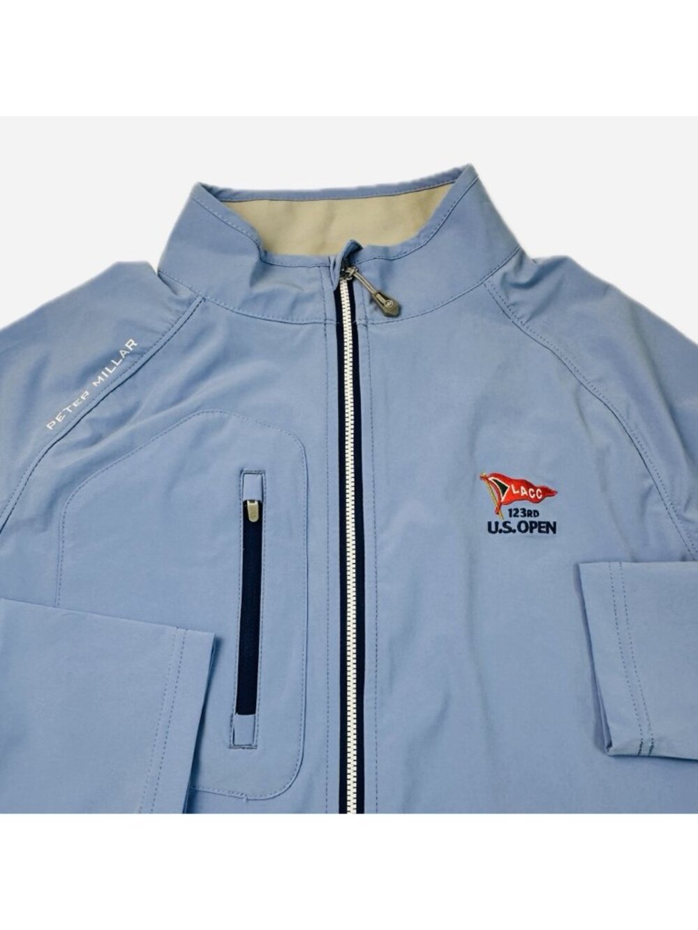 Peter Millar Jacket Mens Small Blue LACC 123rd US Open Golf Softshell Full Zip